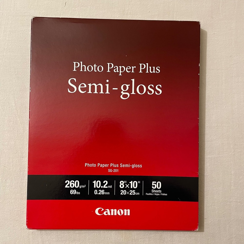 Canon Photo Paper Plus Semi-gloss 8x10 50 Sheet SG-201 1686B062 Inkjet Paper NEW